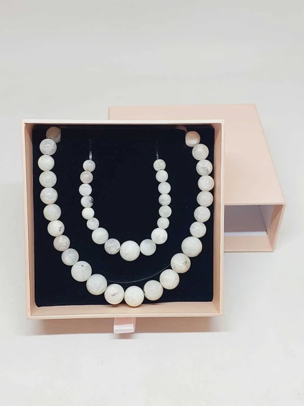 Galaksi Serisi Ay Taşı Kolye & Bileklik Seti - Resim 6