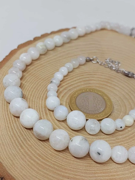 Galaksi Serisi Ay Taşı Kolye & Bileklik Seti - Resim 4