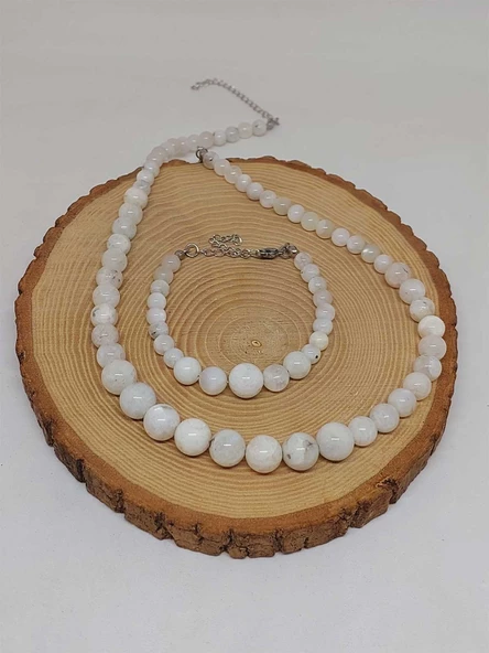 Galaksi Serisi Ay Taşı Kolye & Bileklik Seti - Resim 7