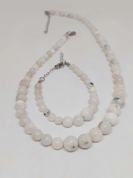 Galaksi Serisi Ay Taşı Kolye & Bileklik Seti - Resim 5