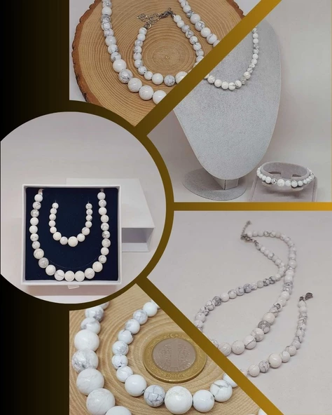 Galaksi Serisi Havlit Taşı Kolye & Bileklik Seti ürün görseli