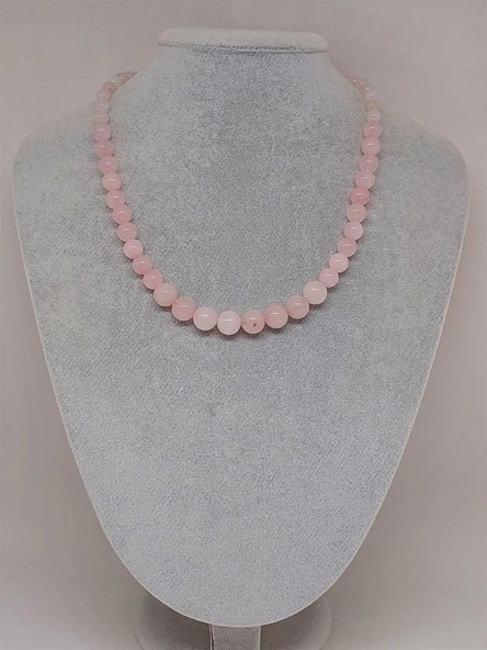 Galaksi Serisi Pembe Kuvars Taşı Tasarım Kolye - Resim 2