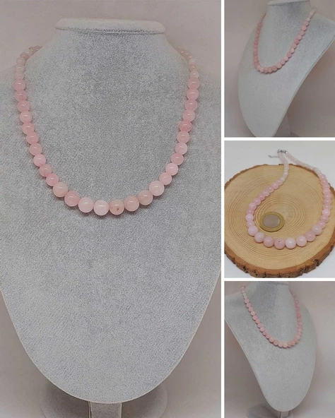 Galaksi Serisi Pembe Kuvars Taşı Tasarım Kolye ürün görseli