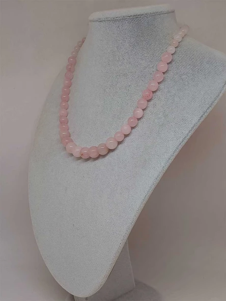 Galaksi Serisi Pembe Kuvars Taşı Tasarım Kolye - Resim 5