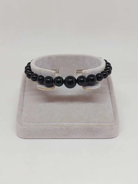 Galaksi Serisi Shungite (Şungit) Taşı Tasarım Bileklik - Resim 4