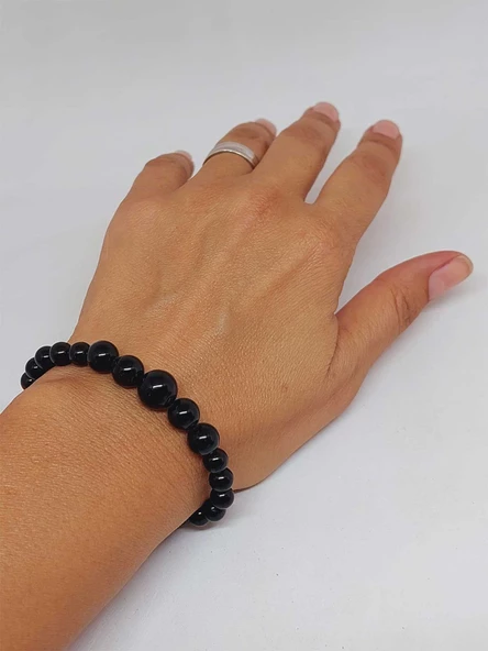 Galaksi Serisi Shungite (Şungit) Taşı Tasarım Bileklik - Resim 2