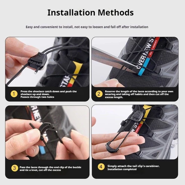 5281 SRTfootcare Salomon Model Akıllı Kilitli Outdoor Ayakkabı Bağcığı 120cm 1 Çift - 10