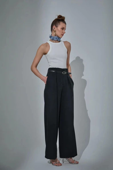 Quzu Kemer Detaylı Kadın Pantolon - 6