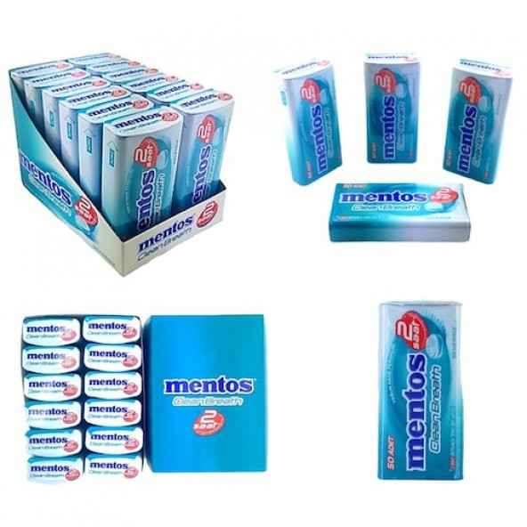 Mentos Clean Breath  2H Yoğun Nane Aromalı Şeker 12 x 35 G