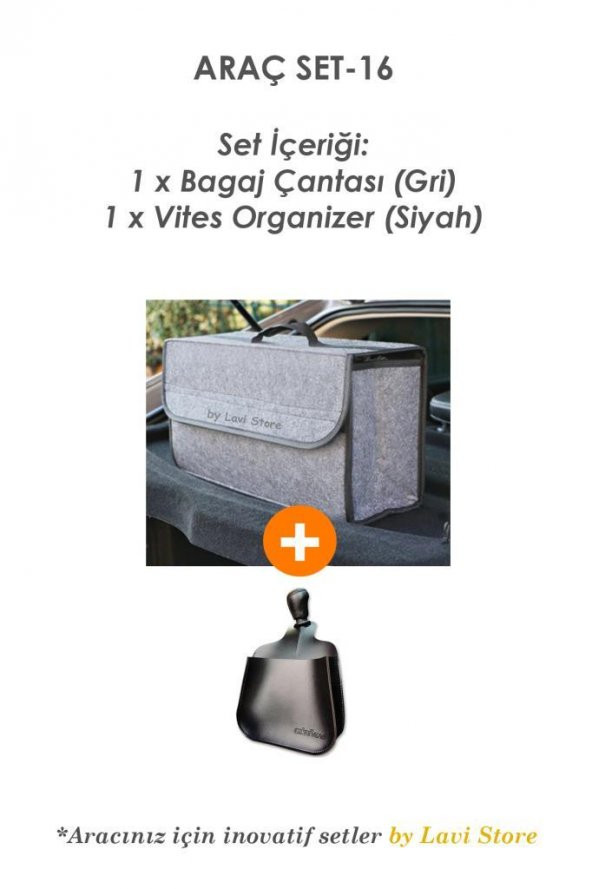 Araba Bagaj Organizer Eşya Çantası + Oto Vites Düzenleyici Telefon Tutucu Araç Set-16 - 2