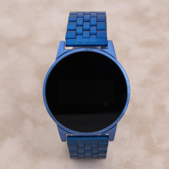 Lacivert Çelik Kordonlu Dokunmatik Led Unisex Kol Saati ST-303920 - 4
