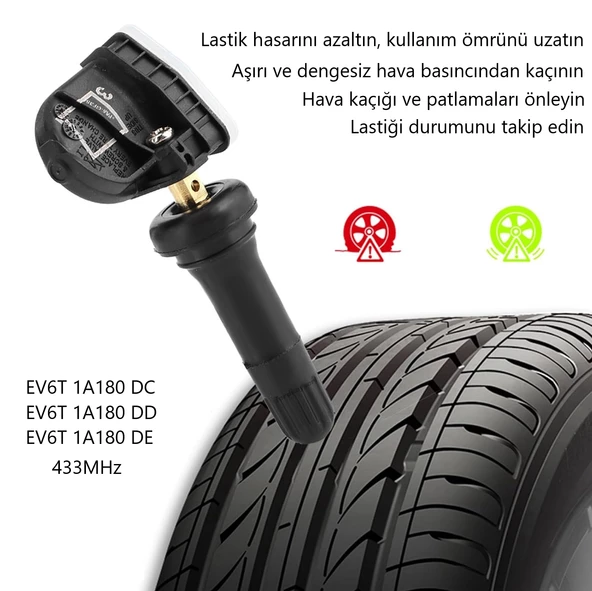 Ford Connect Lastik Basınç Sensörü [433MHz] 2014-2019 [1 Adet] - 2