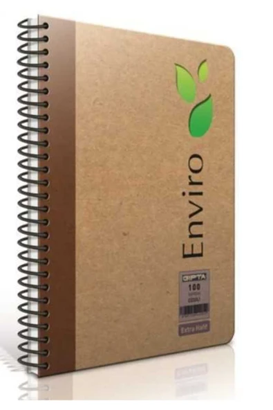 Gıpta Enviro 17x24cm 100yp Düz Spiralli Kraft Kapak Not Defteri / B4