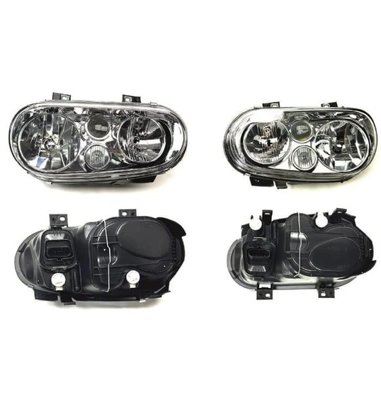 JUNYAN Vw golf 4 ön far lambası takımı krom 1998 / 2003 - Resim 2