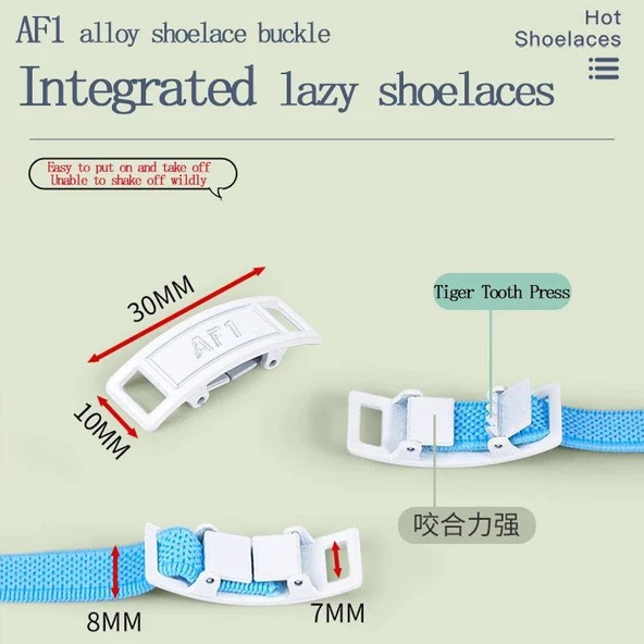 SRTfootcare METAL Kilitli TakBırak Yeni Nesil Kilitli Elastik Ayakkabı Bağcığı, Tak Bırak Akıllı Lastik Bağcık 1 Çift - 7