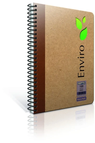 Gıpta Enviro A4 100yp Çizgili Spiralli Kraft Kapak Not Defteri / B9