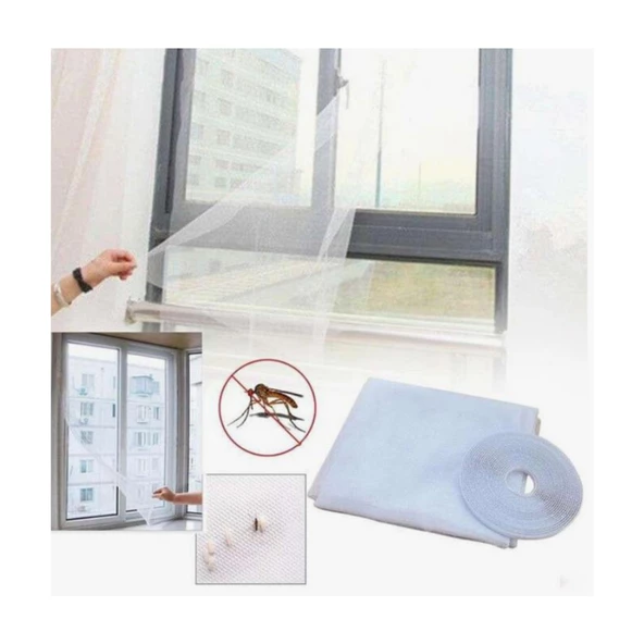 Pencere Sinekliği 100cmx150cm Çift Kanat Tül Pencere 5m Bant Sineklik - 3