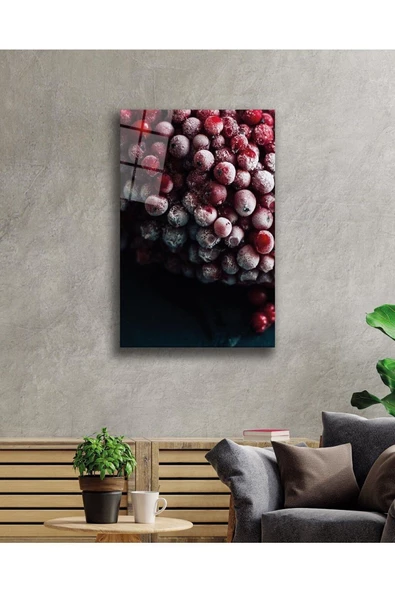 Meyveler Dekoratif ve Modern Cam Tablo 4mm Dayanıklı Temperli Cam