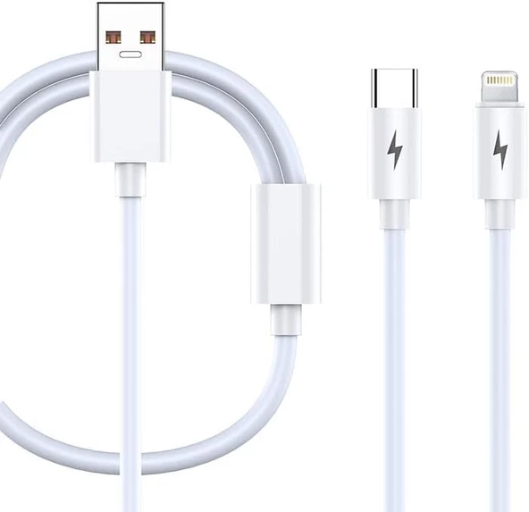 BN93 iPhone Lightning ve Type-C 2in1 Kablo 5 Amper Hızlı Şarj Fast Charging