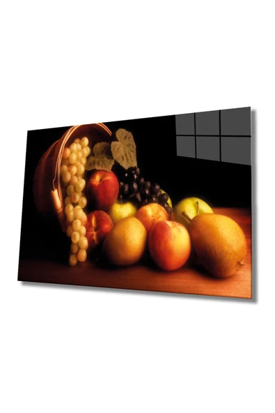 Meyveler Dekoratif ve Modern Cam Tablo 4mm Dayanıklı Temperli Cam