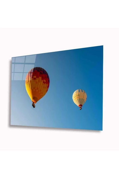 Uçan Balon Dekoratif ve Modern Cam Tablo 4mm Dayanıklı Temperli Cam