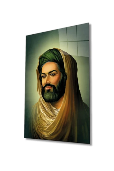 Hz. Ali Dini Islami Dekoratif ve Modern Cam Tablo Ev Ve Ofis Duvar Dekoru  Büyük Tablo Dayanıklı Cam