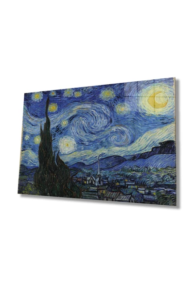 Vincent Van Gogh Dekoratif ve Modern Cam Tablo, Ev Ve Ofis Duvar Dekoru