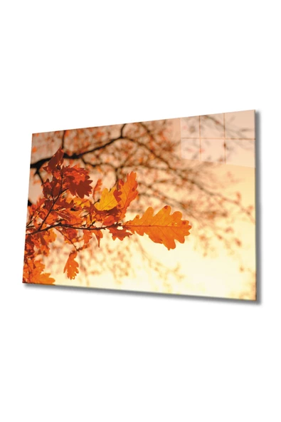 Yaprak 2 Dekoratif ve Modern Cam Tablo