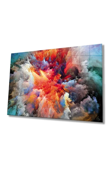 Soyut Dekoratif ve Modern Cam Tablo 4mm Dayanıklı Temperli Cam ürün görseli