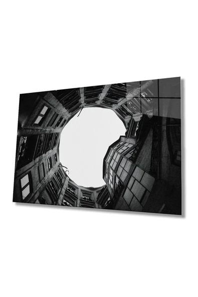 Siyah Beyaz Aşağıdan Yukarı Doğru Geometrik , , Dayanıklı