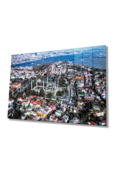 Istanbul Manzara 4mm Dayanıklı Dekoratif ve Modern Cam Tablo Temperli Cam