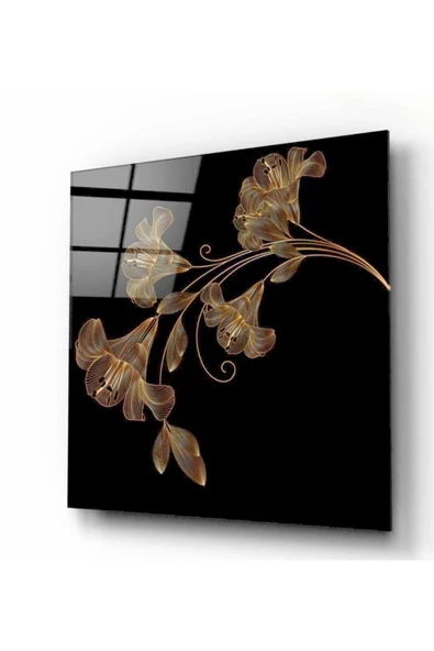 Gold Dekoratif ve Modern Cam Tablo