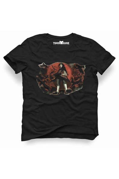 Anime Itachi Naruto New Erkek Baskılı Siyah Tshirt