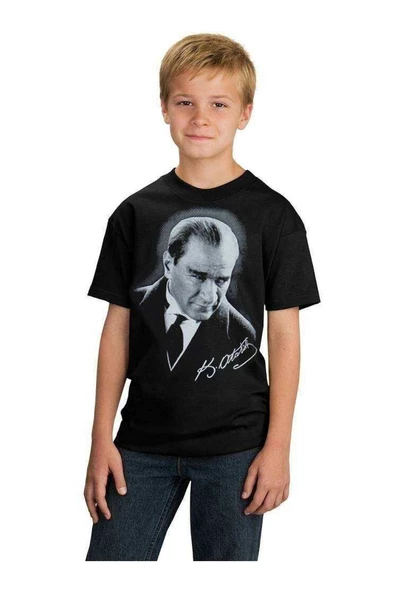 Tshirthane Atatürk Portre Baskılı Çocuk Tshirt