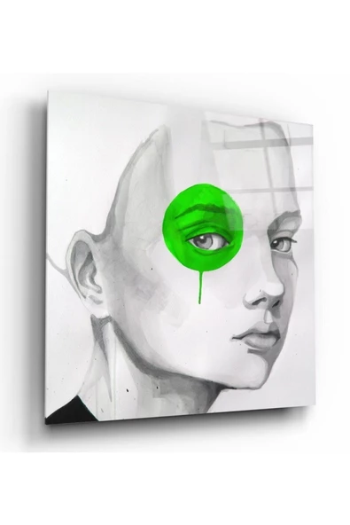 Renkli Göz Portre Dekoratif ve Modern Cam Tablo ürün görseli 1