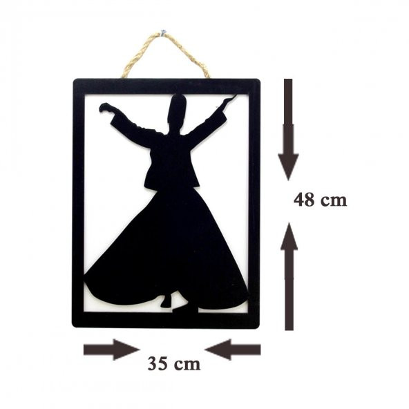 Dekor Üç Boyutlu Mevlana Figürlü Dekoratif Ahşap Tablo - 5