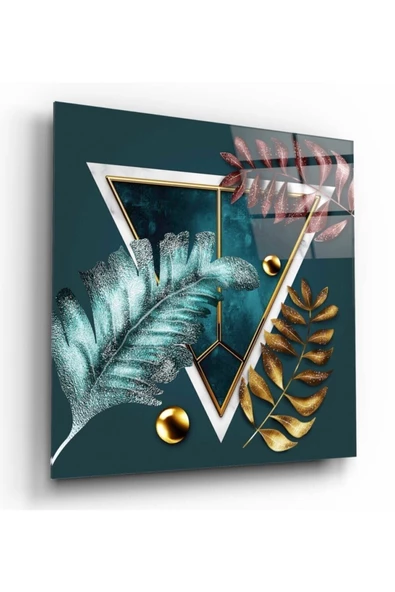 Yapraklar Dekoratif ve Modern Cam Tablo ürün görseli