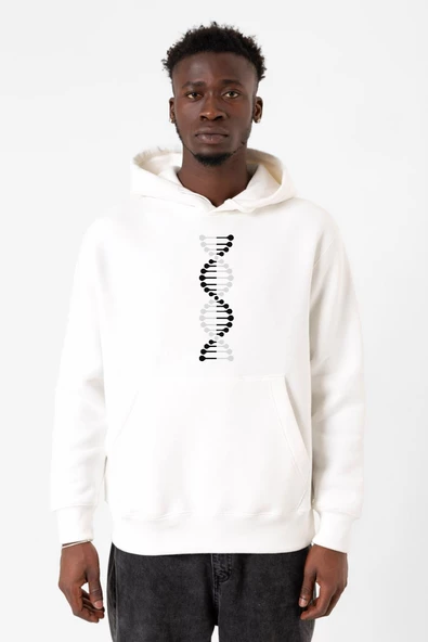 Siyah Beyaz Dna Beyaz Erkek 3ip Kapşonlu Sweatshirt ürün görseli