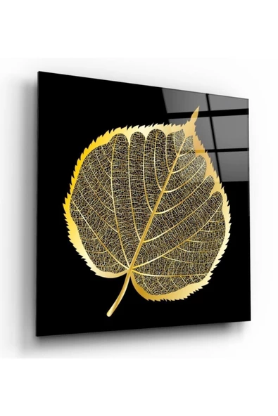 Gold Yaprak Dekoratif ve Modern Cam Tablo
