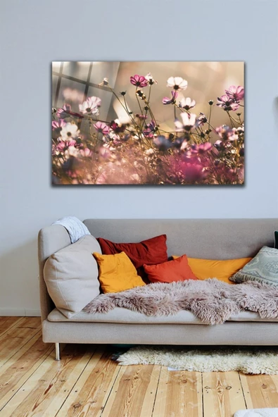 Çiçek Bahçesi Dekoratif ve Modern Cam Tablo