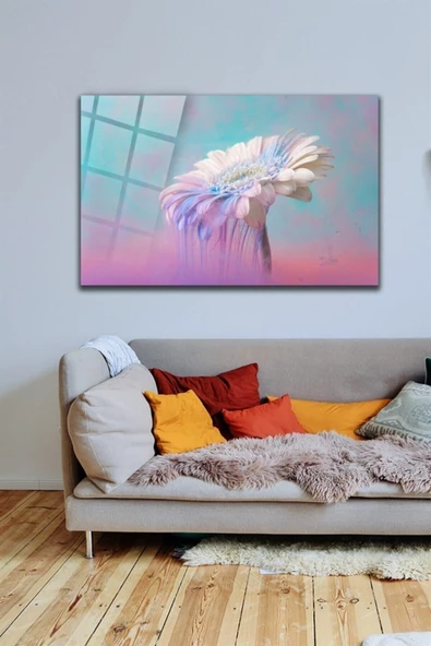 Çiçek Dekoratif ve Modern Cam Tablo Duvar Dekarasyonu,ev Dekorasyon,duvar Tablosu,ev Hediyesi ürün görseli