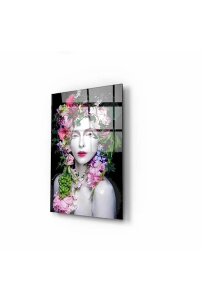 Kadın Dekoratif ve Modern Cam Tablo 50x70 Cm
