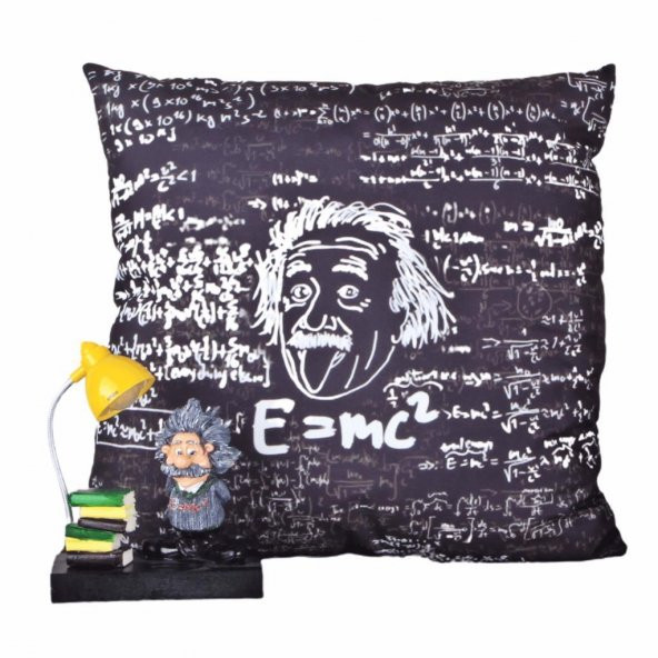 Einstein 2 Li Set Einstein Büyük Boy Yastık Einstein Lamba - 1