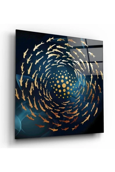 Balıkların Girdabı Dekoratif ve Modern Cam Tablo ürün görseli
