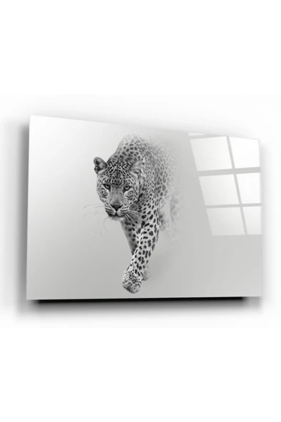 Leopar Dekoratif ve Modern Cam Tablo