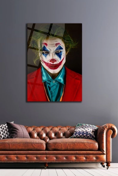 Joker Dekoratif ve Modern Cam Tablo Duvar Dekarasyonu,ev Dekorasyon,duvar Tablosu,ev Hediyesi
