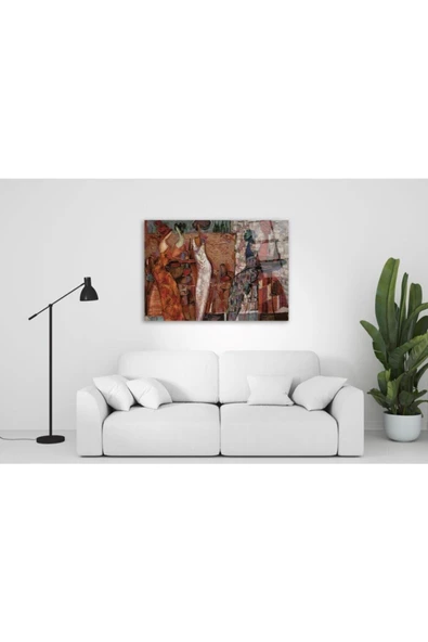 Soyut Desenler Dekoratif ve Modern Cam Tablo 50x70 Cm