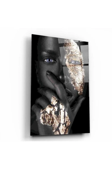 Gold Kadın Dekoratif ve Modern Cam Tablo ürün görseli