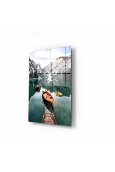 Kayık Dekoratif ve Modern Cam Tablo 50x70 Cm
