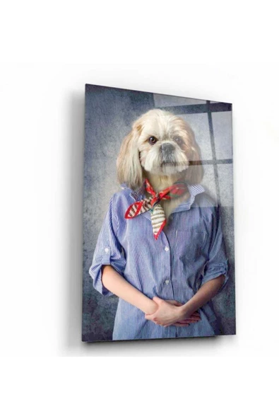 Köpek Dekoratif ve Modern Cam Tablo